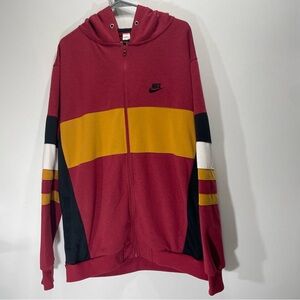 Nike Full Zip Colorblock Hoodie 3XL Red Yellow Black Hooded Sweatshirt